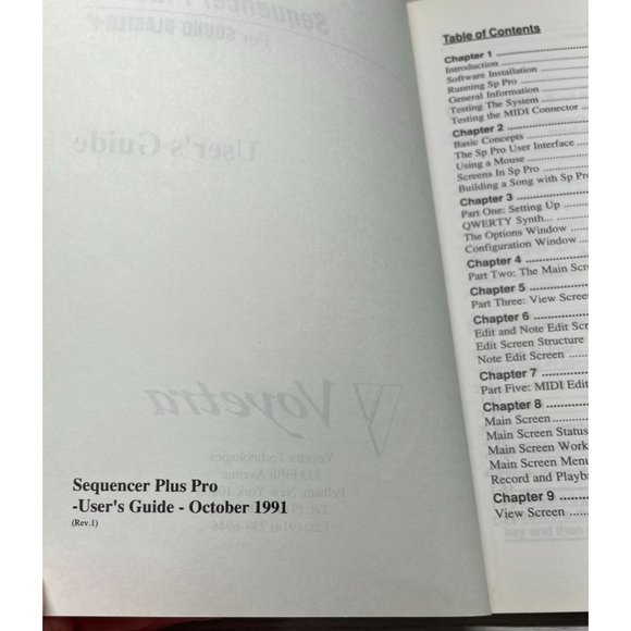 Voyetra Sequencer Plus for Sound Blaster Pro Users Guide 1991 Manual Only - Picture 6 of 9